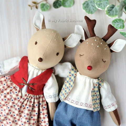 Deer doll and clothes PDF sewing pattern tutorial