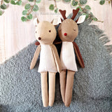 Deer, reindeer, doe & fawn doll PDF sewing pattern tutorial