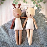 Deer, reindeer, doe & fawn doll PDF sewing pattern tutorial