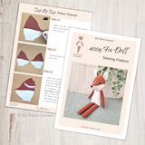 Fox doll and clothes PDF sewing pattern tutorial