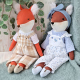 Fox doll and clothes PDF sewing pattern tutorial