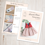 Doll's reversible dress PDF sewing pattern tutorial