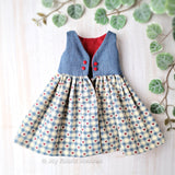 Doll's reversible dress PDF sewing pattern tutorial