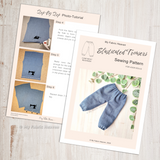 Doll's elasticated trousers PDF sewing pattern tutorial